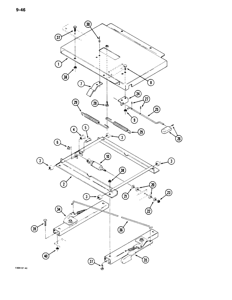 Схема запчастей Case IH 9180 - (9-46) - CLOTH SEAT, AIR RIDE SUSPENSION (09) - CHASSIS/ATTACHMENTS