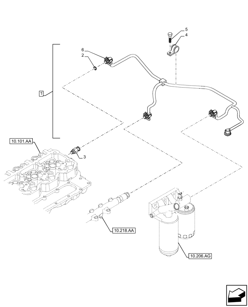 Схема запчастей Case IH F4DFE617L B002 - (10.218.AI[02]) - INJECTION EQUIPMENT - PIPING (10) - ENGINE