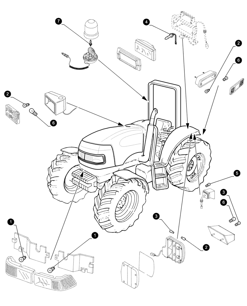 Схема запчастей Case IH JX1090U - (0.05.4[04]) - MAINTENANCE PARTS - BULBS (00) - GENERAL