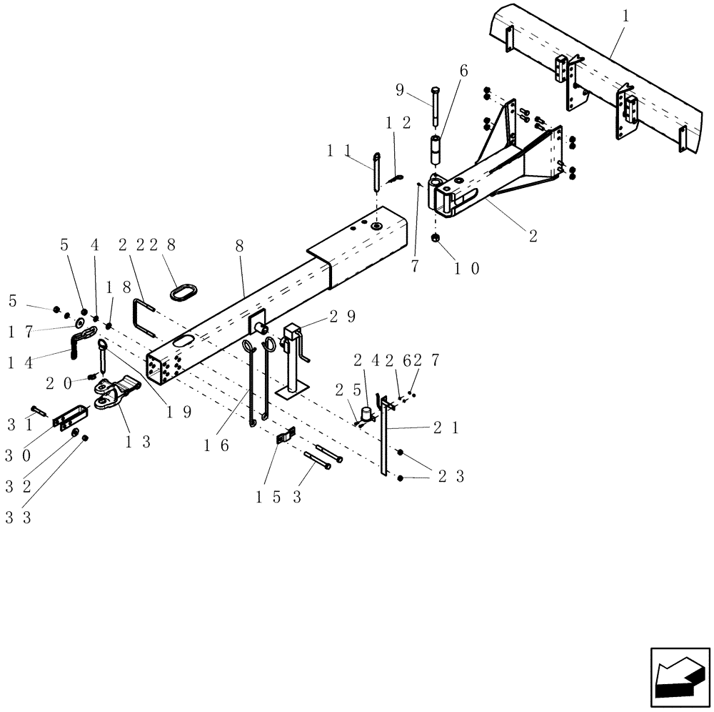 Схема запчастей Case IH 1200 - (F.10.E[02]) - MAIN FRAME AND FOLDING HITCH, RIGID TRAILING ASN CBJ036115 F - Frame Positioning