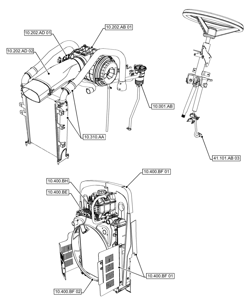 Схема запчастей Case IH FARMALL 110A - (00.000.10[03]) - PICTORIAL INDEX - ENGINE (00) - GENERAL & PICTORIAL INDEX