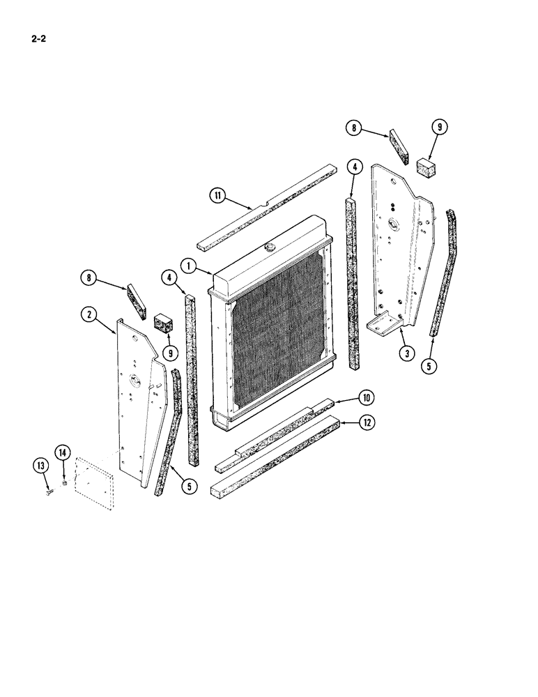 Схема запчастей Case IH 4994 - (2-02) - RADIATOR SUPPORTS AND SEALS (02) - ENGINE