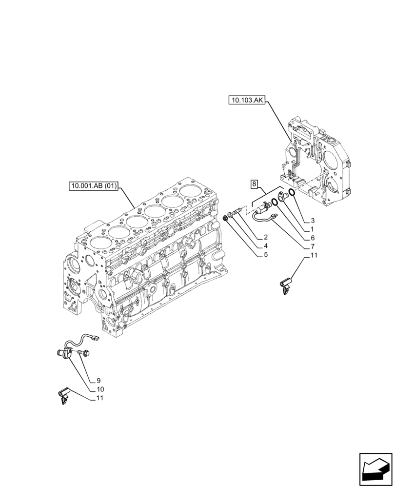 Схема запчастей Case IH F4DFE617L B002 - (55.015.AC) - ENGINE, SENSOR (55) - ELECTRICAL SYSTEMS