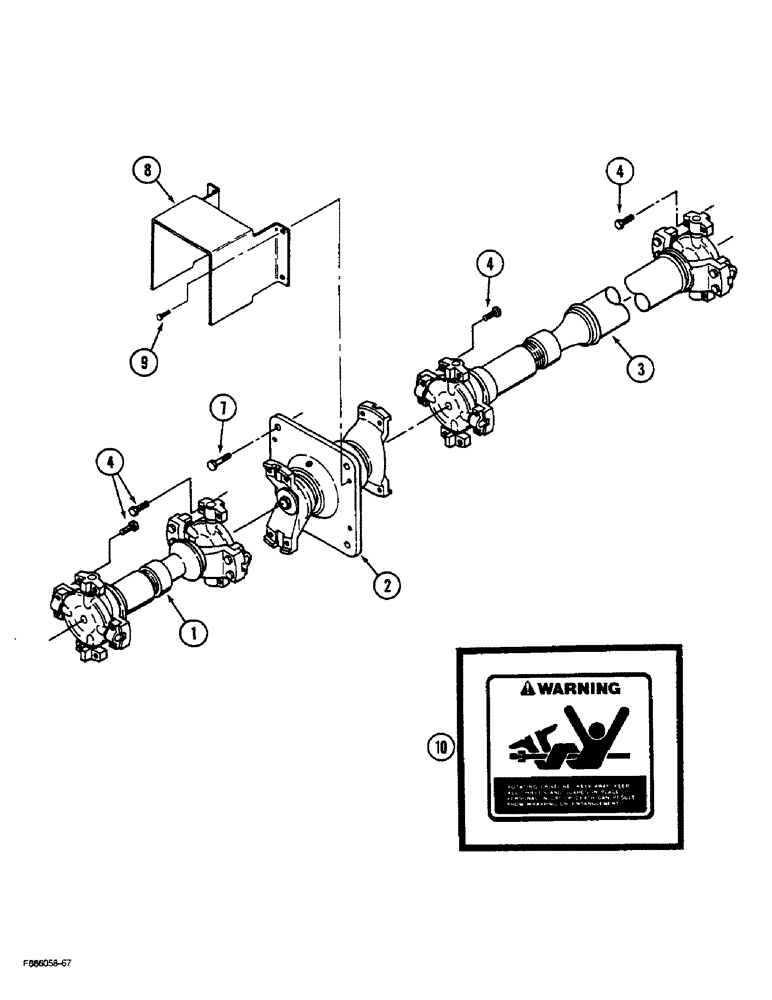 Схема запчастей Case IH STEIGER - (6-66) - PTO DRIVE SHAFT MOUNTING (06) - POWER TRAIN