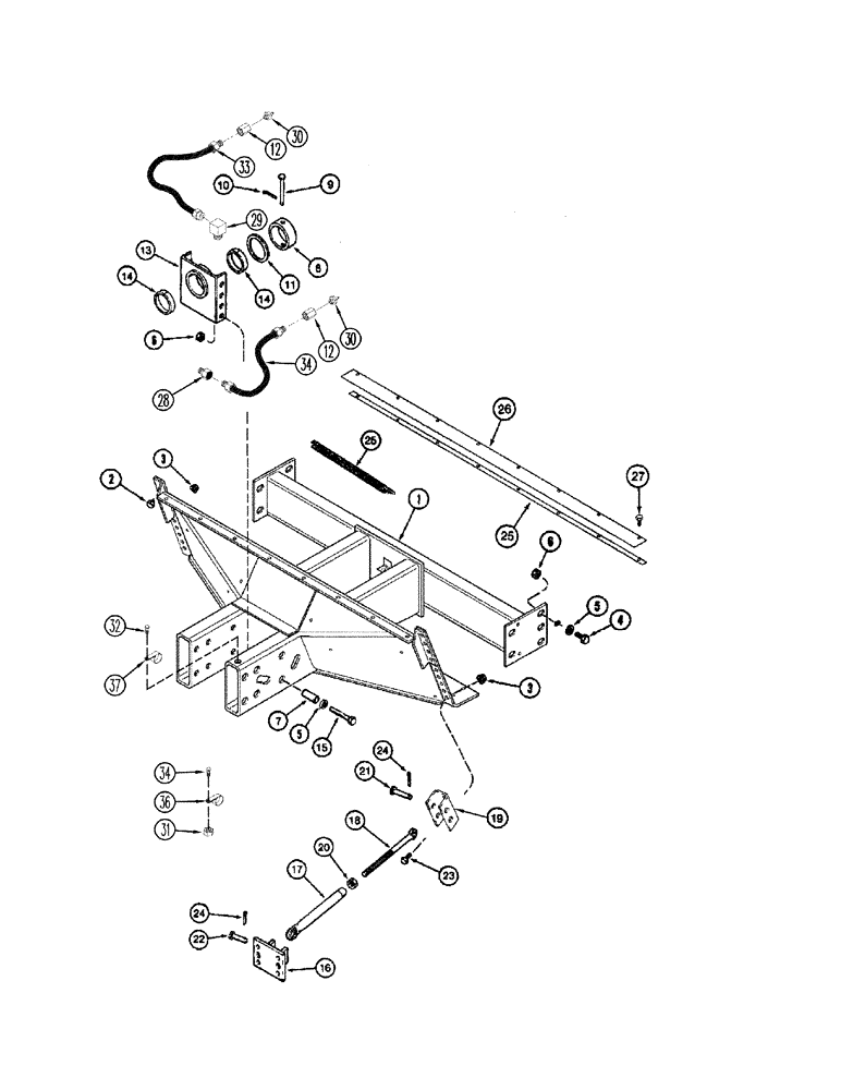 Схема запчастей Case IH 2388 - (05-26) - AXLE, STEERING SUPPORT - POWER GUIDE AXLE, ASN JJC0270500 (11) - TRACKS/STEERING