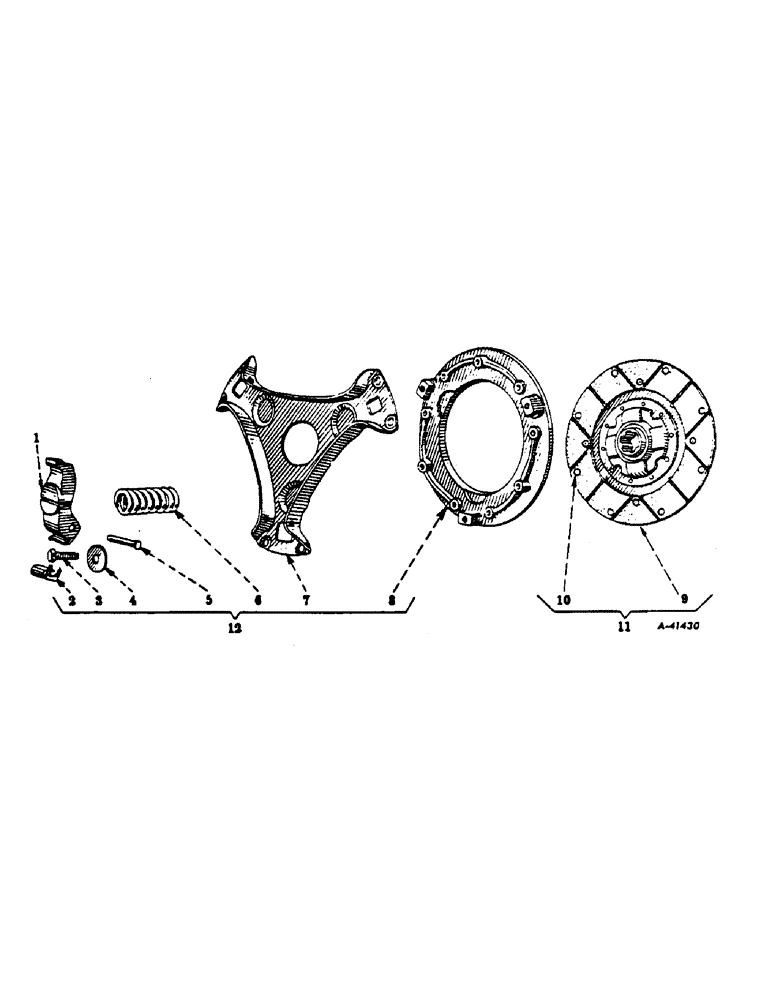 Схема запчастей Case IH 130 - (07-03) - DRIVE TRAIN, CLUTCH, AUBURN, 9 INCHES (04) - Drive Train