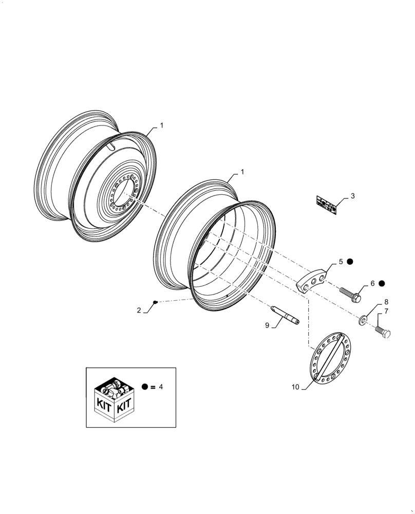 Схема запчастей Case IH 5140 - (44.520.AB[02]) - VAR - 8372108, 8301218, 8301208, 8300528, 8300198, 8300168, 8300098, 8300088, 8300078, 8300028 - DUAL DRIVE WHEEL ASSY (44) - WHEELS