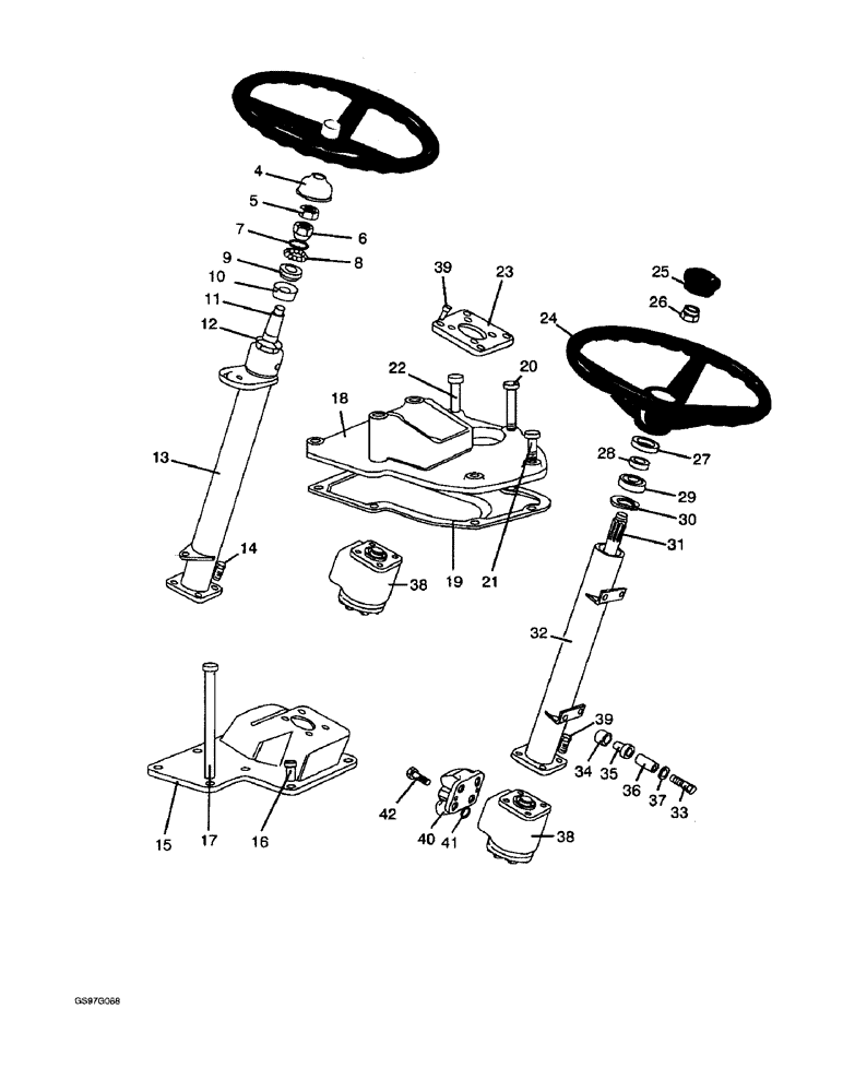 Схема запчастей Case IH 1212 - (5-02) - STEERING COLUMN AND VALVE (05) - STEERING