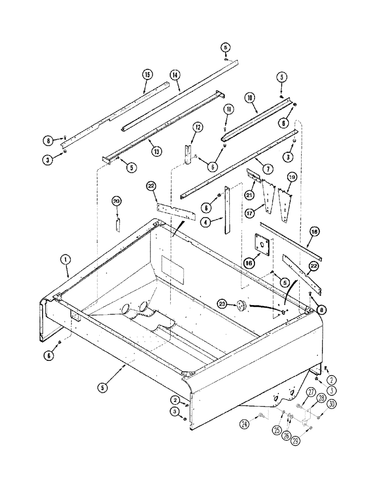 Схема запчастей Case IH 2344 - (09E-01[02]) - GRAIN TANK - SUPPORTS, UPPER, ASN JJC0174450 (17) - GRAIN TANK & UNLOADER