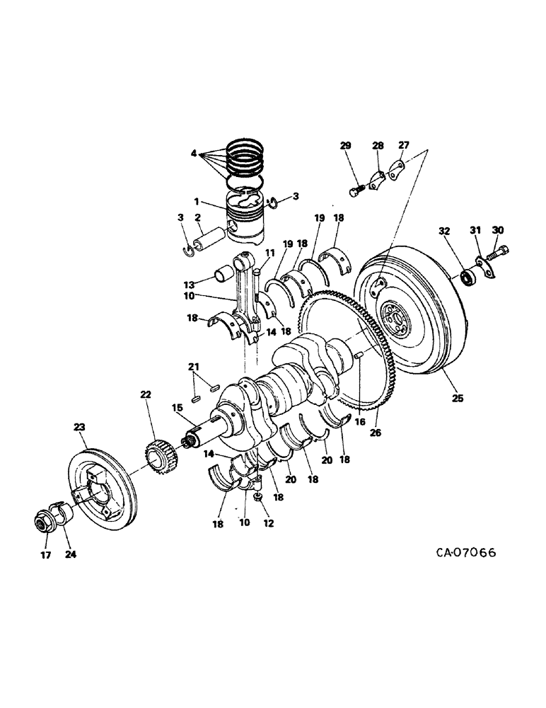 Схема запчастей Case IH 274 - (12-12) - POWER, DIESEL ENGINE, NISSAN, CRANKSHAFT, FLYWHEEL AND BEARINGS Power