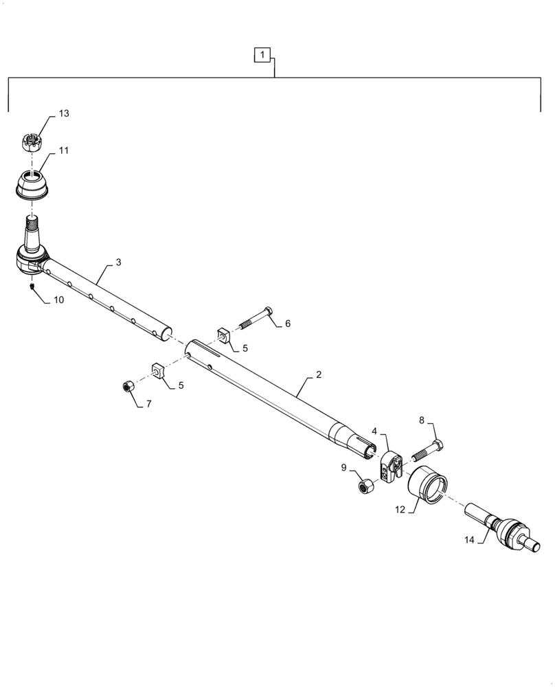 Схема запчастей Case IH 6140 - (41.106.AH) - TIE-ROD, REAR AXLE (41) - STEERING