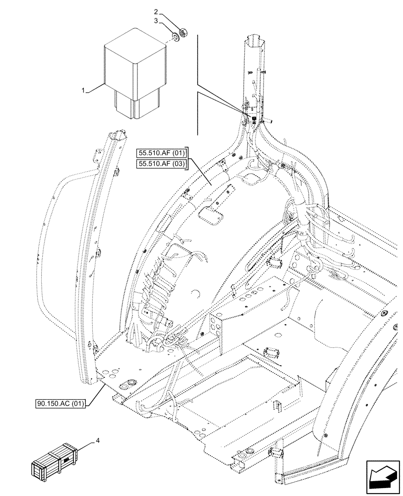 Схема запчастей Case IH PUMA 165 - (55.640.BH[06]) - VAR - 758161, 758376, 758965 - ISOBUS SOCKET, RELAY (55) - ELECTRICAL SYSTEMS