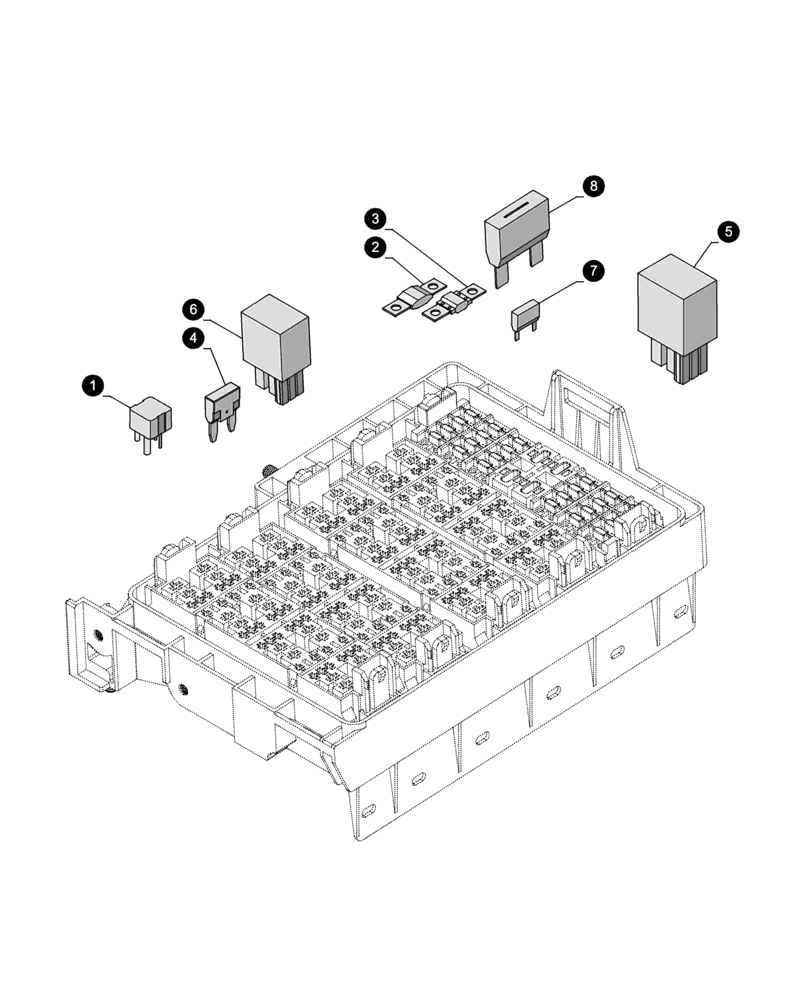 Схема запчастей Case IH MXU125 - (0.05.4[03]) - MAINTENANCE PARTS - FUSES (00) - GENERAL