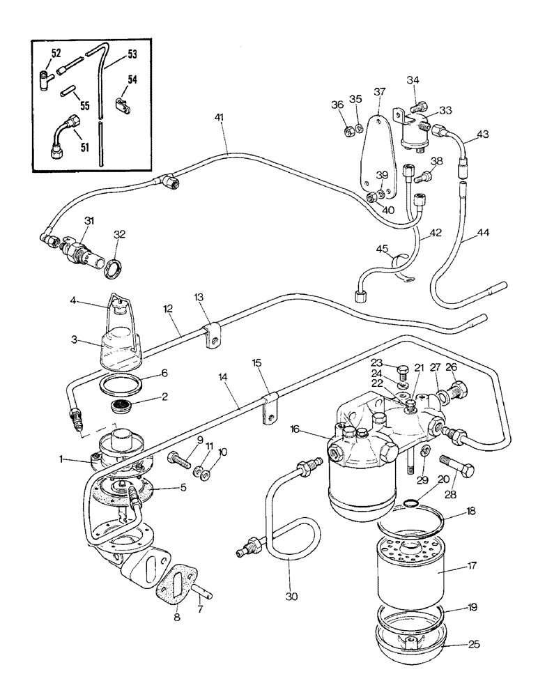 Схема запчастей Case IH 1690 - (A07-1) - FUEL FEED PUMP, FILTERS, THERMOSTAT AND PIPES (01) - ENGINE