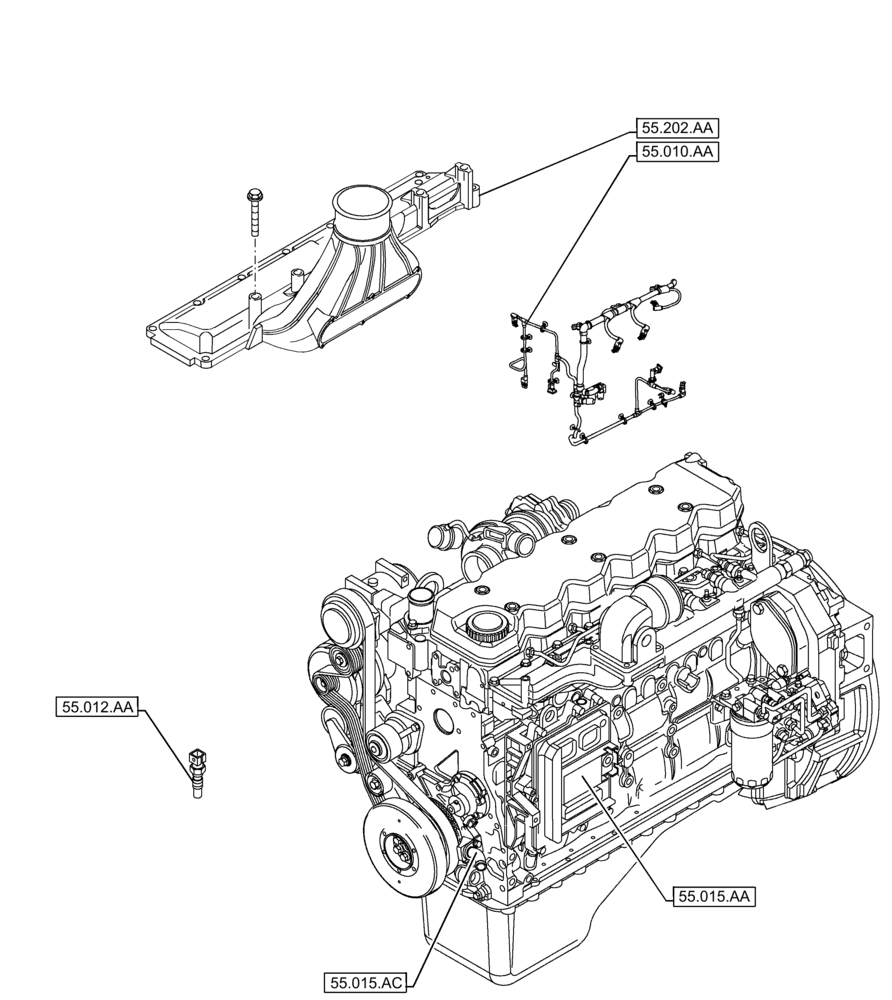 Схема запчастей Case IH F4DFE617L B002 - (55.000.00) - PICTORIAL INDEX - ELECTRICAL SYSTEMS (55) - ELECTRICAL SYSTEMS