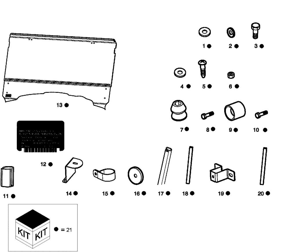 Схема запчастей Case IH SCOUT - (88.156.01) - DIA KIT, WINDSHIELD (88) - ACCESSORIES