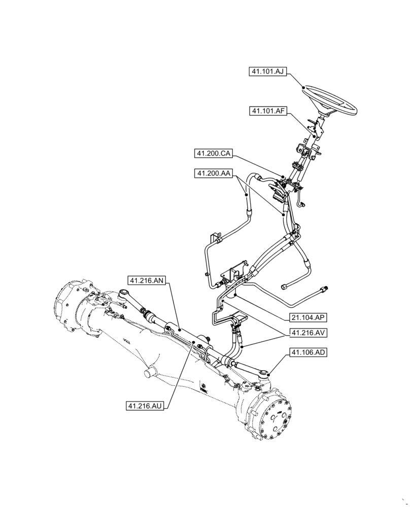 Схема запчастей Case IH FARMALL 95C - (41.000.00) - SECTION INDEX - STEERING (41) - STEERING