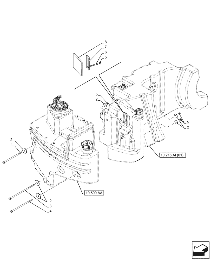 Схема запчастей Case IH PUMA 200 - (10.216.AI[04]) - VAR - 391131, 758001 - FUEL TANK, ASSEMBLY (10) - ENGINE