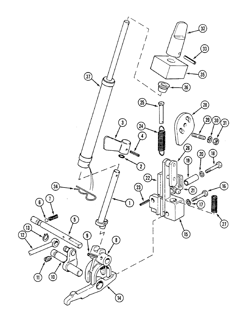 Схема запчастей Case IH 1494 - (8-310) - CONTROL MECHANISM (08) - HYDRAULICS