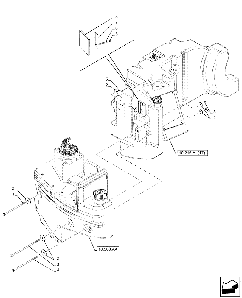 Схема запчастей Case IH PUMA 185 - (10.216.AI[19]) - VAR - 391131, 758001 - FUEL TANK, ASSEMBLY, W/ABS (10) - ENGINE