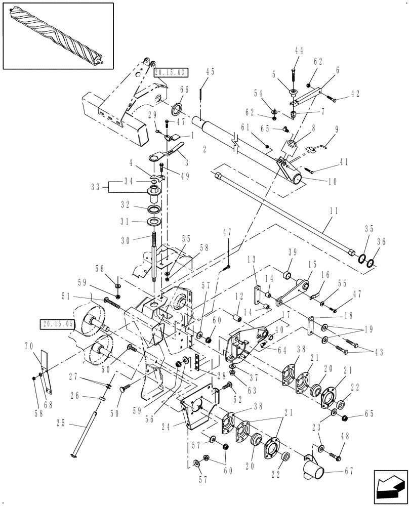 Схема запчастей Case IH HDX162 - (20.15.04[1]) - CONDITIONER, LH, PRIOR TO 10/21/06 (58) - ATTACHMENTS/HEADERS