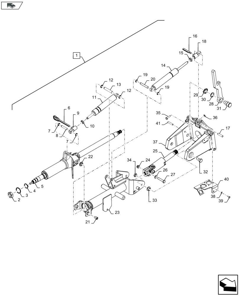 Схема запчастей Case IH WD1904 - (41.101.AB[02]) - STEERING COLUMN ASSY (41) - STEERING