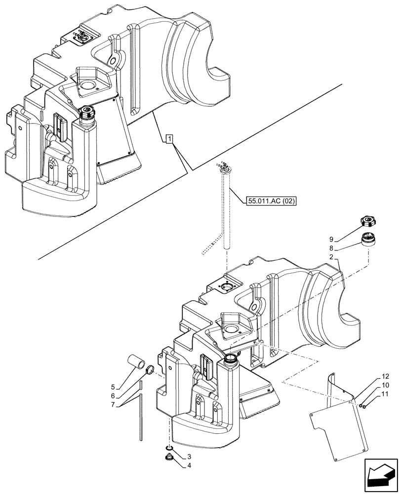 Схема запчастей Case IH PUMA 185 CVT - (10.216.AI[17]) - VAR - 391131, 758001 - FUEL TANK, COMPONENTS, W/ABS (10) - ENGINE