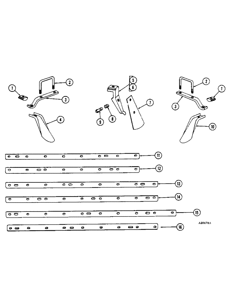 Схема запчастей Case IH WB-SERIES - (60) - DISK SCRAPERS, FRONT AND REAR, 7-1/4 INCH SPACING, B97, B117, B127 