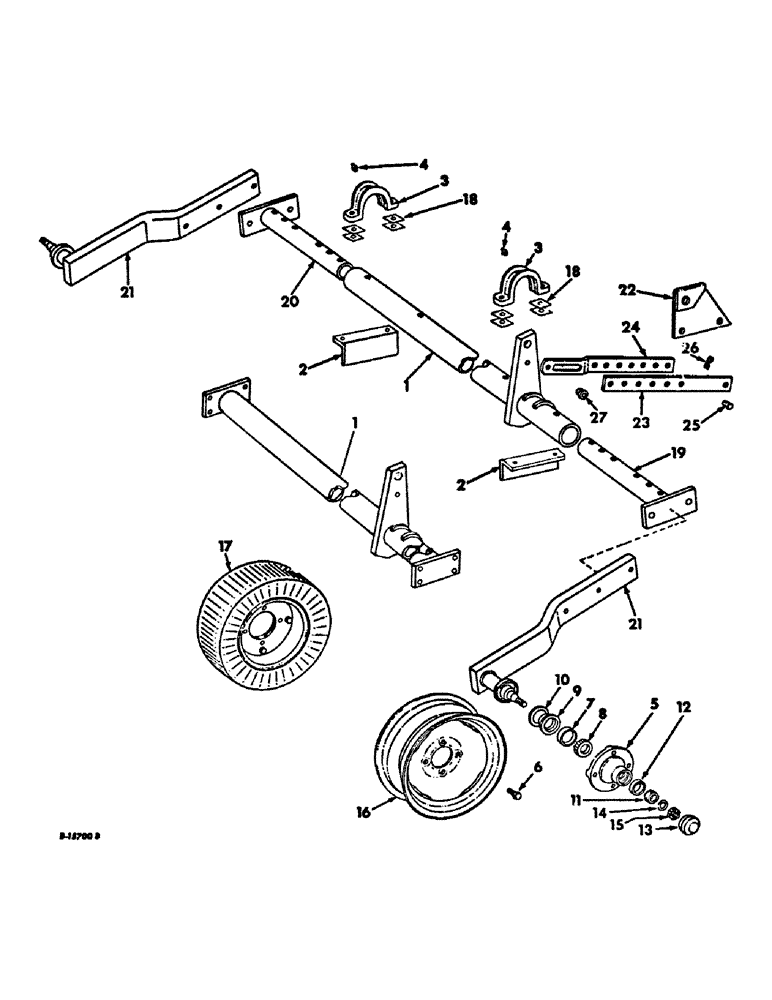 Схема запчастей Case IH 411 - (S-08) - AXLE WHEELS AND RELATED PARTS 