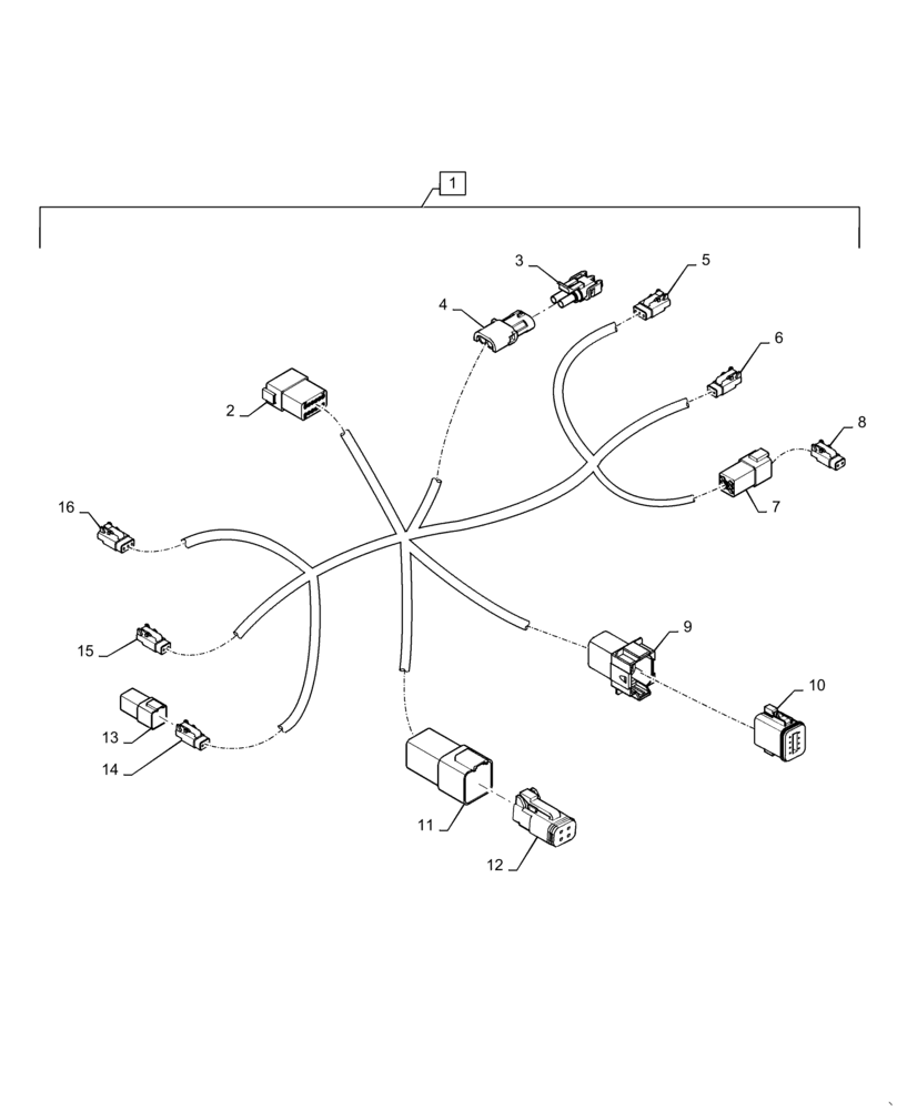 Схема запчастей Case IH TITAN 4540 - (55.511.AJ[01]) - TAIL LAMP HARNESS (55) - ELECTRICAL SYSTEMS