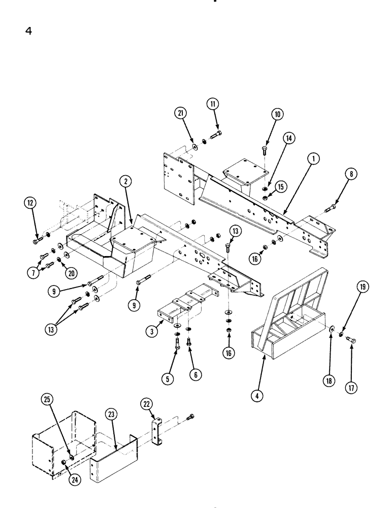 Схема запчастей Case IH 96L - (04) - MOUNTING BRACKETS AND GRILL GUARD (82) - FRONT LOADER & BUCKET