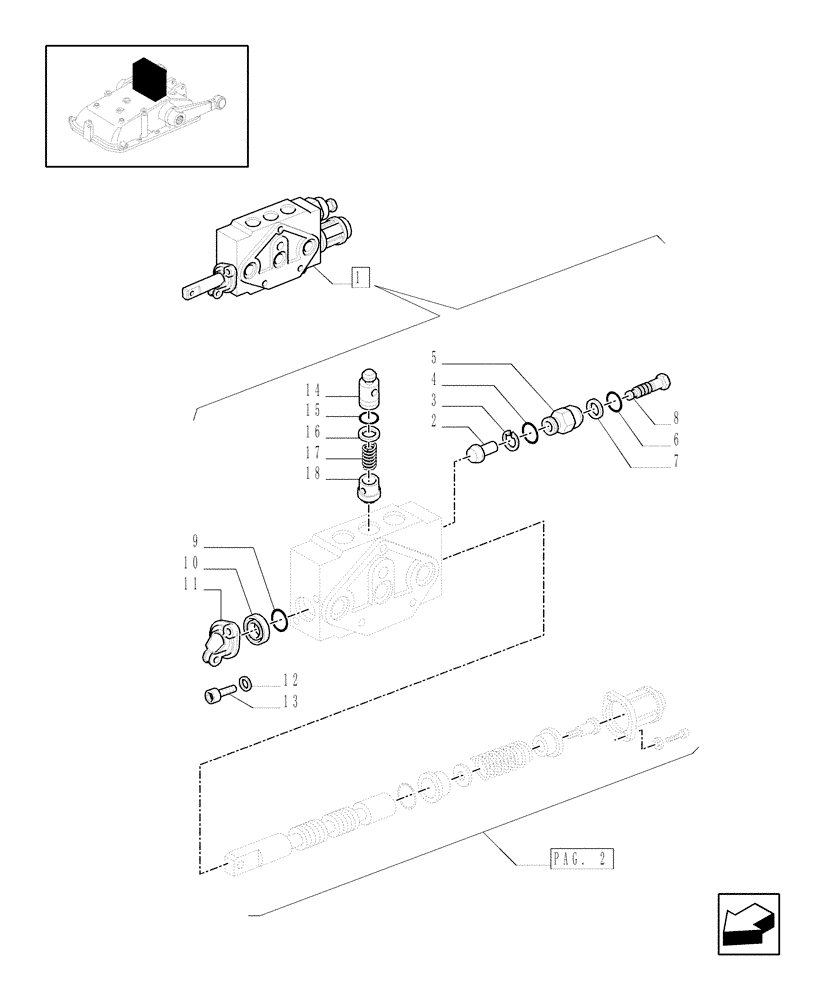 Схема запчастей Case IH JX1085C - (1.82.7/08C[01]) - SIMPLE DOUBLE EFFECT DISTRIBUTOR - PARTS - D5484 (07) - HYDRAULIC SYSTEM