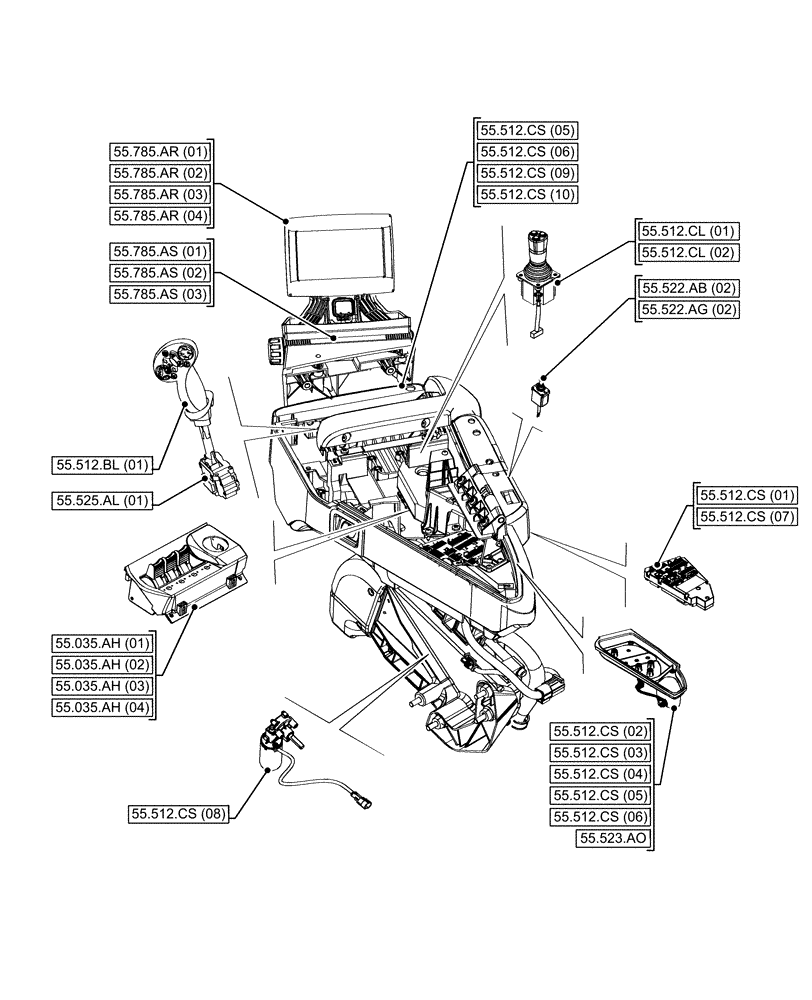 Схема запчастей Case IH MAXXUM 145 - (00.000.55[08]) - PICTORIAL INDEX - ELECTRICAL SYSTEMS (00) - GENERAL & PICTORIAL INDEX