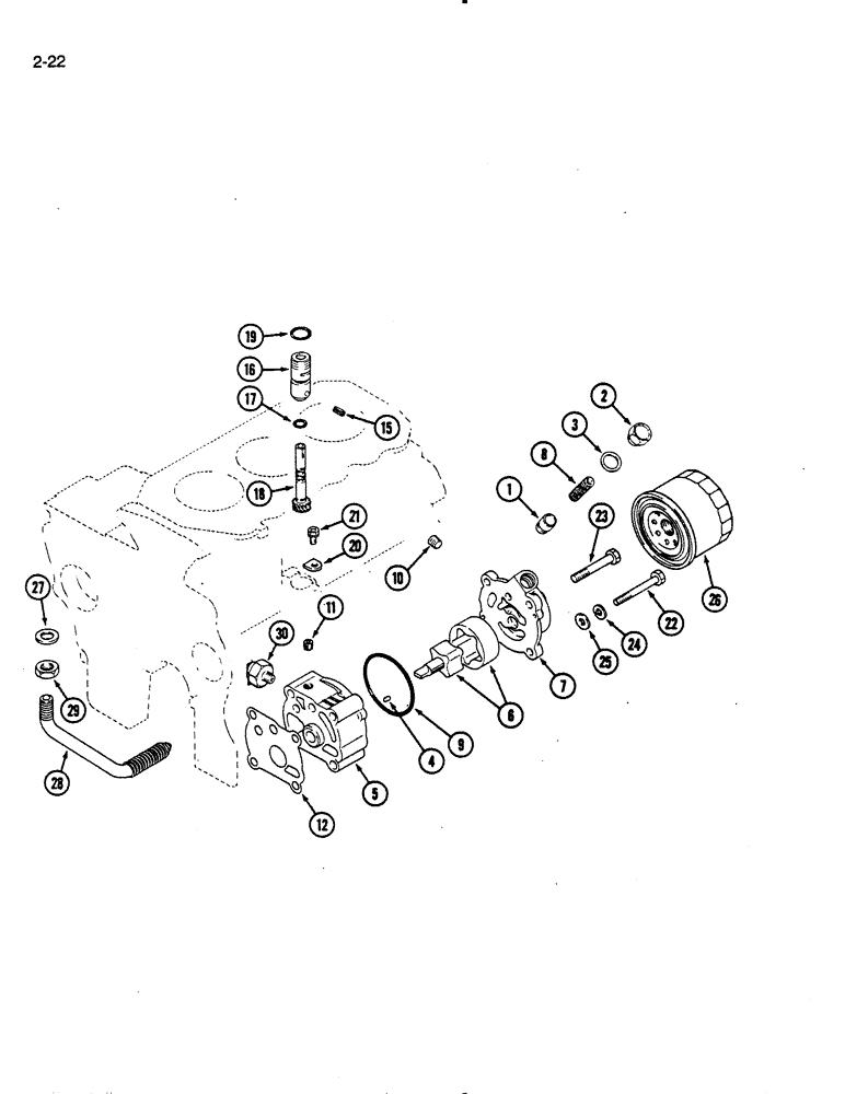 Схема запчастей Case IH 275 - (2-22) - OIL PUMP AND FILTER (02) - ENGINE