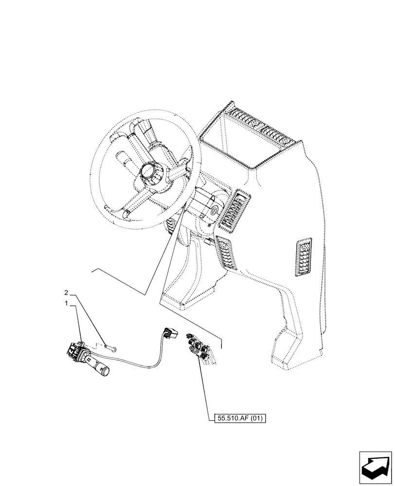 Схема запчастей Case IH PUMA 150 - (55.518.AY) - WINDSHIELD WIPER SWITCH (55) - ELECTRICAL SYSTEMS