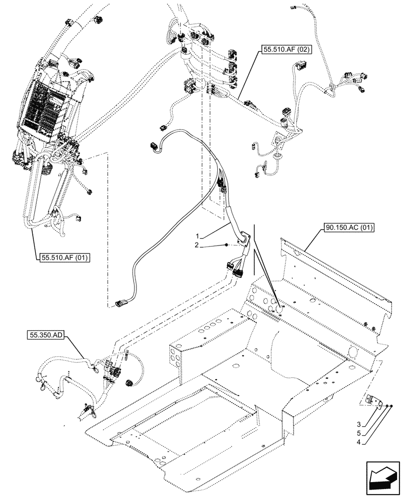 Схема запчастей Case IH PUMA 200 CVT - (55.510.AF[05]) - CAB, MAIN HARNESS (55) - ELECTRICAL SYSTEMS