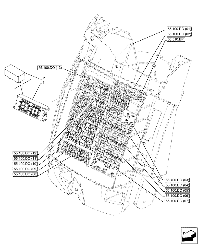 Схема запчастей Case IH PUMA 150 - (55.100.DO[14]) - FUSE BOX (55) - ELECTRICAL SYSTEMS