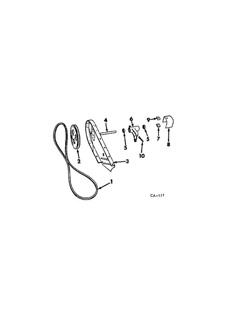 Схема запчастей Case IH 1000 - (K-07) - DRIVE SHAFT HOUSING, PULLEY, V-BELT AND SHIELDS 