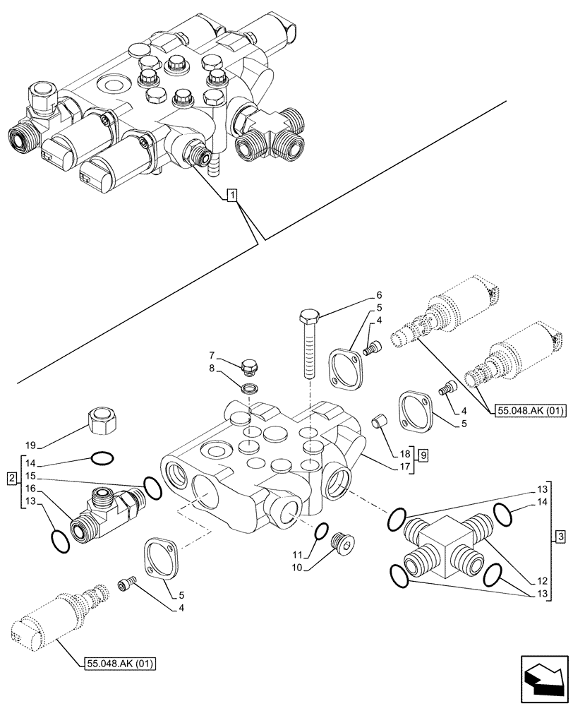 Схема запчастей Case IH PUMA 200 CVT - (31.104.AR[02]) - VAR - 391145, 758028, 758030, 758031, 758032 - PTO, CONTROL VALVE, COMPONENTS (31) - IMPLEMENT POWER TAKE OFF