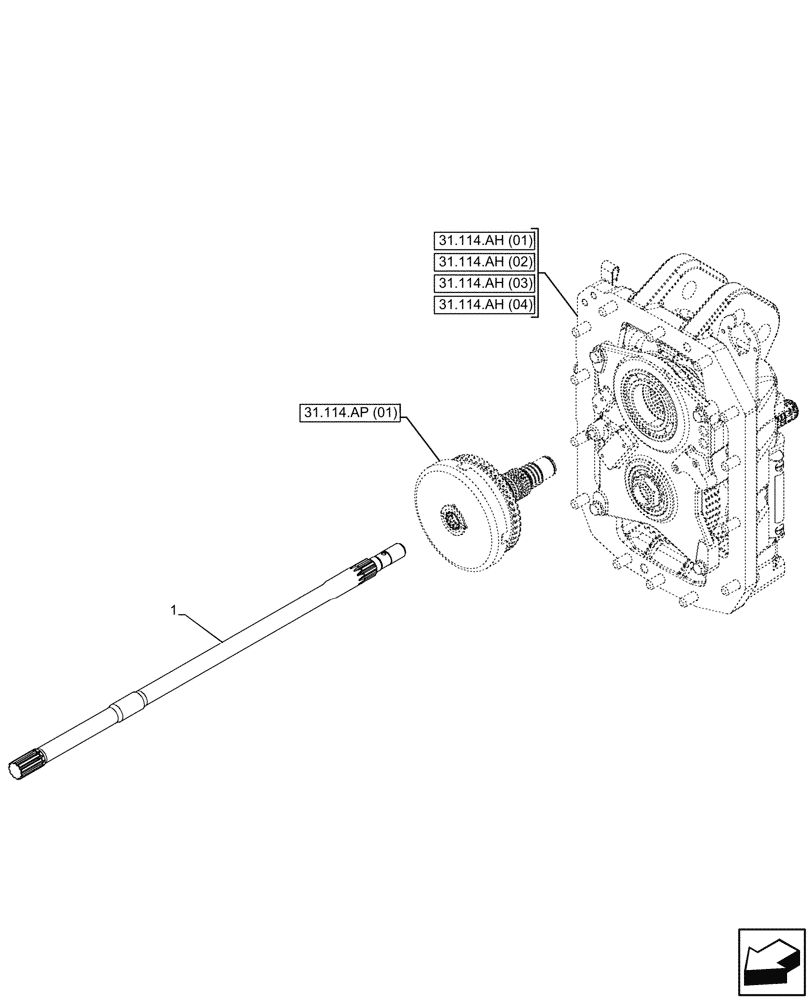 Схема запчастей Case IH PUMA 200 CVT - (31.114.AP[03]) - VAR - 391145, 758028, 758031, 758032 - PTO 540/1000 RPM, PTO 540E/1000 RPM, PTO 1000/1000E RPM, SHAFT (31) - IMPLEMENT POWER TAKE OFF