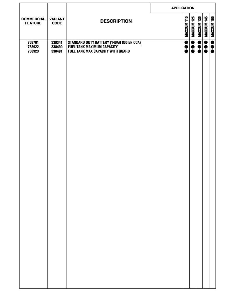 Схема запчастей Case IH MAXXUM 145 - (00.100.04[23]) - OPTIONAL EQUIPMENT, NA (BASILDON PLANT) (00) - GENERAL & PICTORIAL INDEX