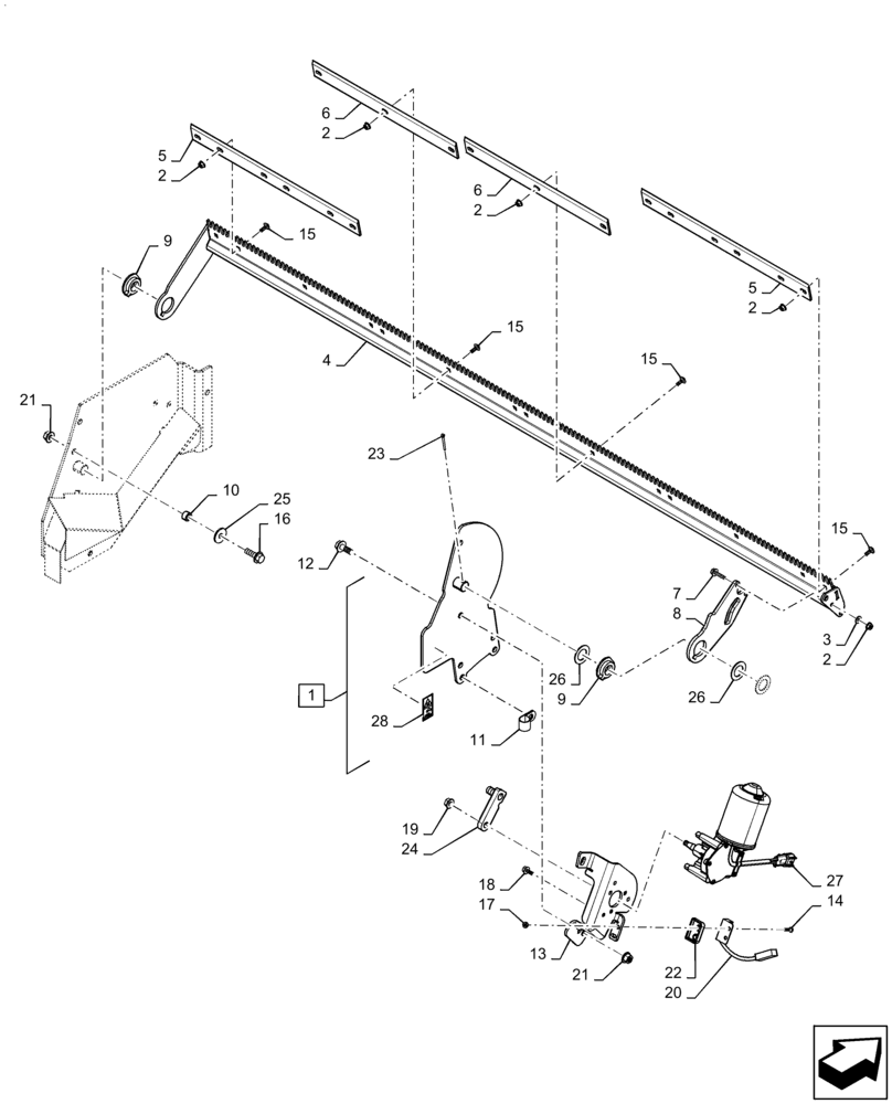 Схема запчастей Case IH RB565 - (68.170.AP[01]) - NET KNIFE, YHN195126 AND PRIOR (68) - TYING/WRAPPING