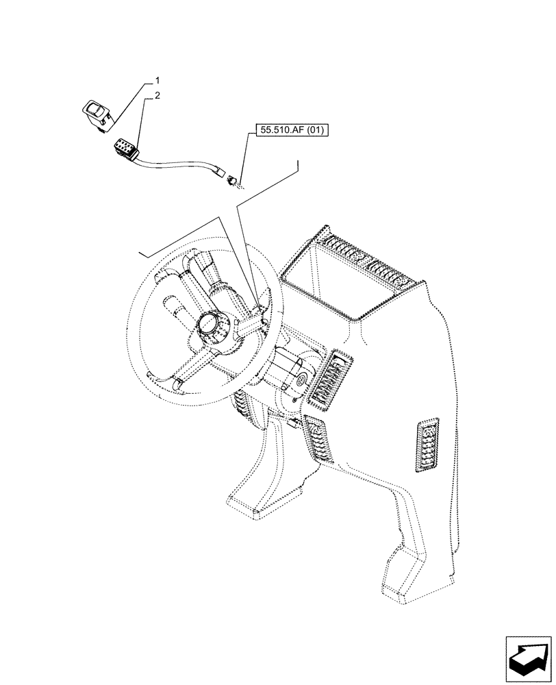 Схема запчастей Case IH PUMA 185 CVT - (55.405.CF) - HAZARD LIGHT SWITCH (55) - ELECTRICAL SYSTEMS