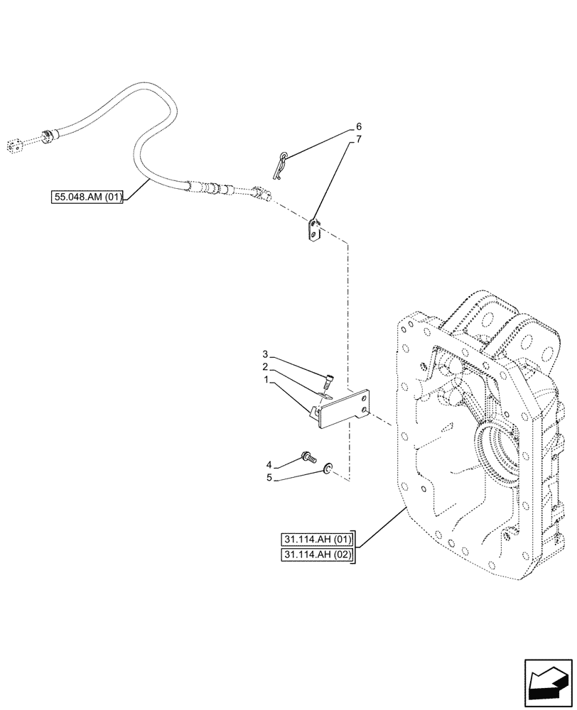 Схема запчастей Case IH PUMA 185 CVT - (55.048.AM[02]) - VAR - 338178, 338179, 338181, 338182, 391141, 391145, 758025, 758028, 758029 - SHIFTABLE PTO, CONTROLS (55) - ELECTRICAL SYSTEMS