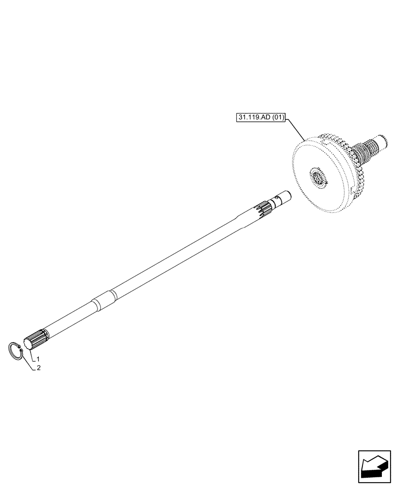 Схема запчастей Case IH PUMA 220 - (31.119.AP[05]) - VAR - 758030 - PTO 540/540E/1000/1000E RPM, DRIVE SHAFT, REAR (31) - IMPLEMENT POWER TAKE OFF