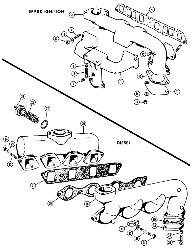 Схема запчастей Case IH 1150 - (114) - MANIFOLDS, 159 SPARK IGNITION ENGINE (10) - ENGINE