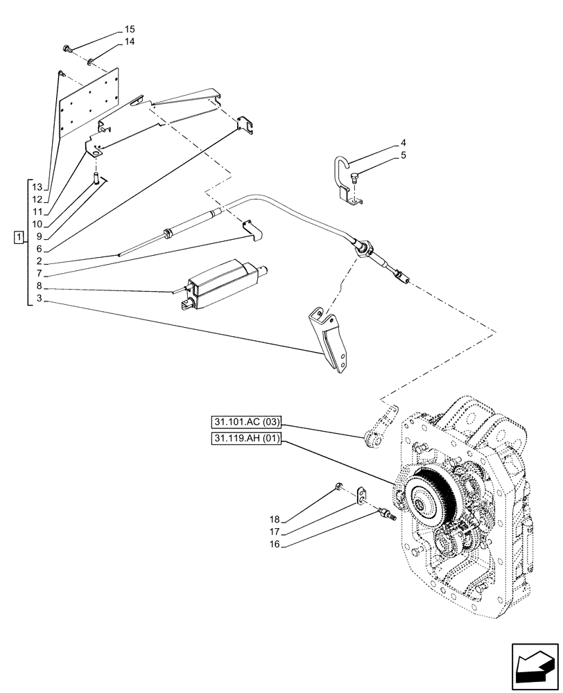 Схема запчастей Case IH PUMA 240 CVT - (55.048.AM[03]) - VAR - 758030 - PTO 540/540E/1000/1000E RPM, CONTROLLER (55) - ELECTRICAL SYSTEMS