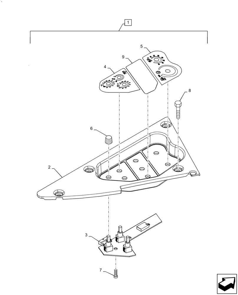 Схема запчастей Case IH PUMA1854 - (55.512.CS[01]) - ARMREST CONTROL PANEL (55) - ELECTRICAL SYSTEMS