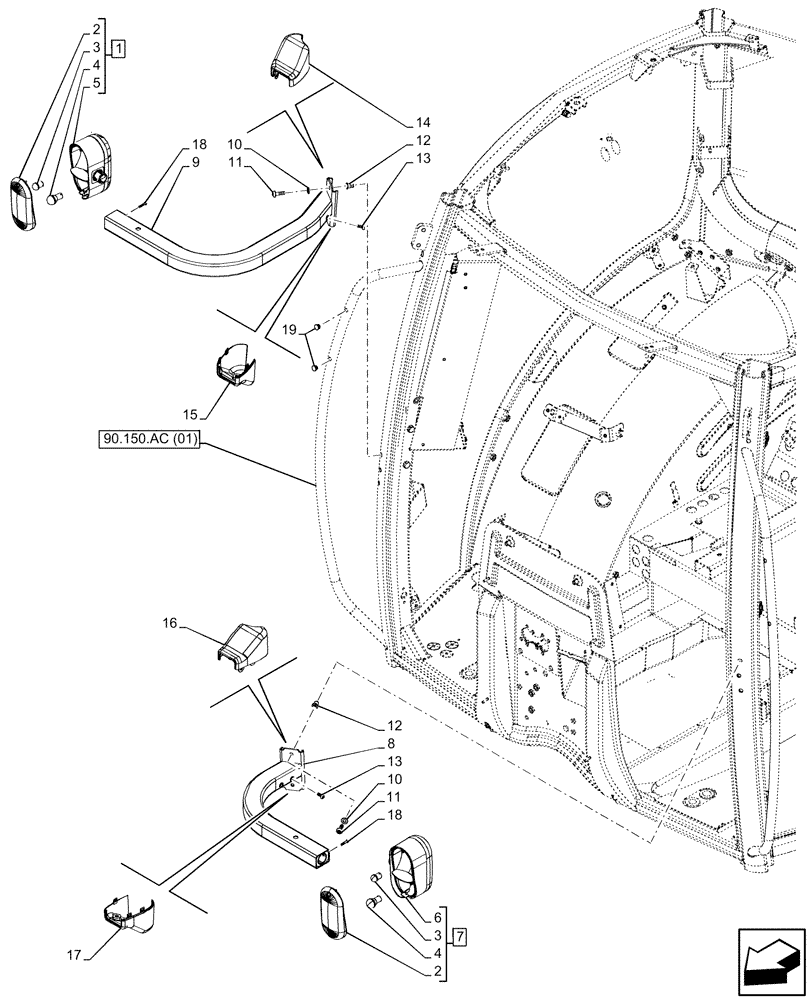 Схема запчастей Case IH PUMA 220 - (55.404.CA[02]) - VAR - 758181, 758182, 758183, 758339, 758340, 758341 - INDICATOR LIGHT, NA (55) - ELECTRICAL SYSTEMS