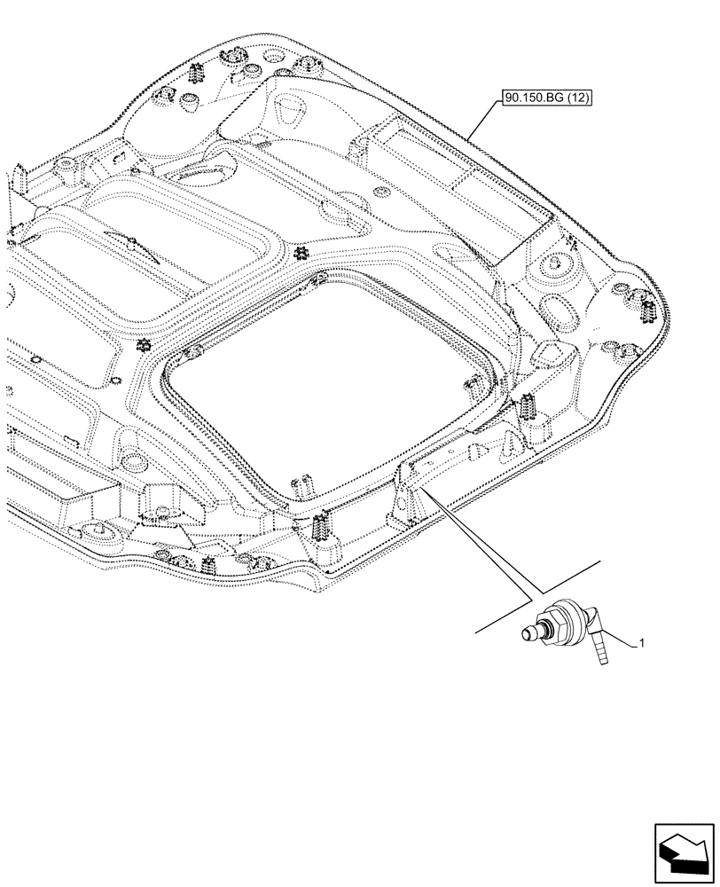 Схема запчастей Case IH PUMA 220 - (55.518.AV[02]) - VAR - 338305, 338309, 338313, 338315 - WINDSHIELD, NOZZLE (55) - ELECTRICAL SYSTEMS